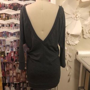Grey Sweater Low Back Dress